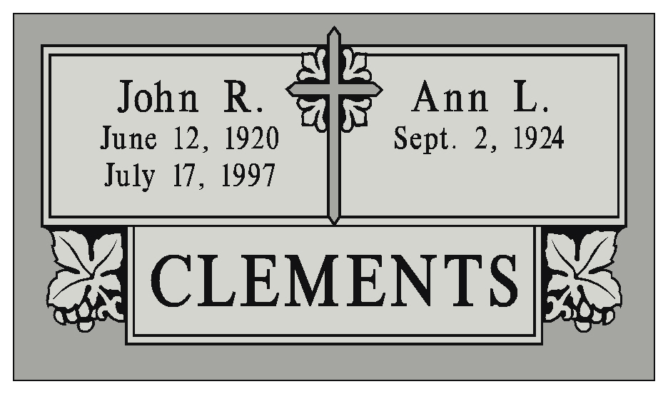 Burleson Monuments, Double Interment Grave Marker Designs, www.burlesonmonuments.com